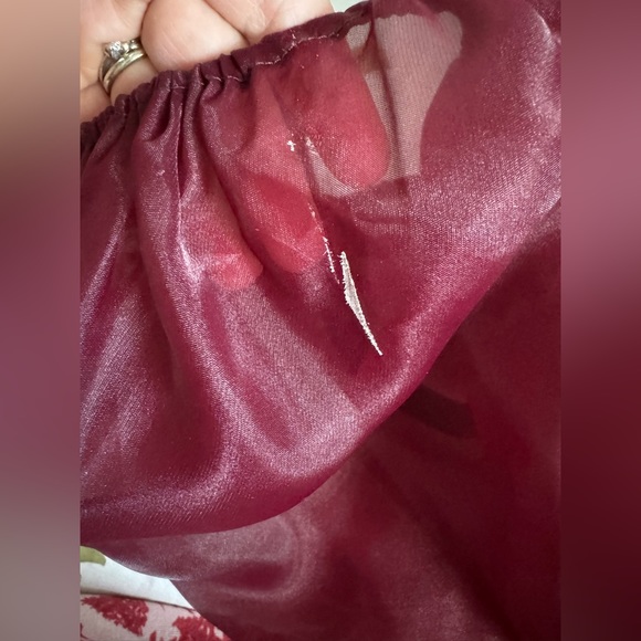 Silkie puff dress, size S, color bordeaux - Picture 11 of 11